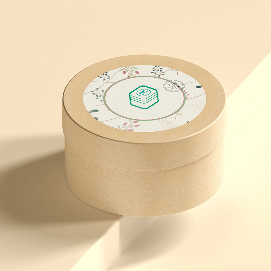 Printed Kraft Round Boxes