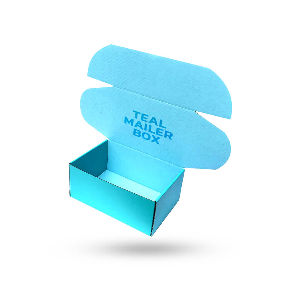 Custom Teal Mailer Boxes